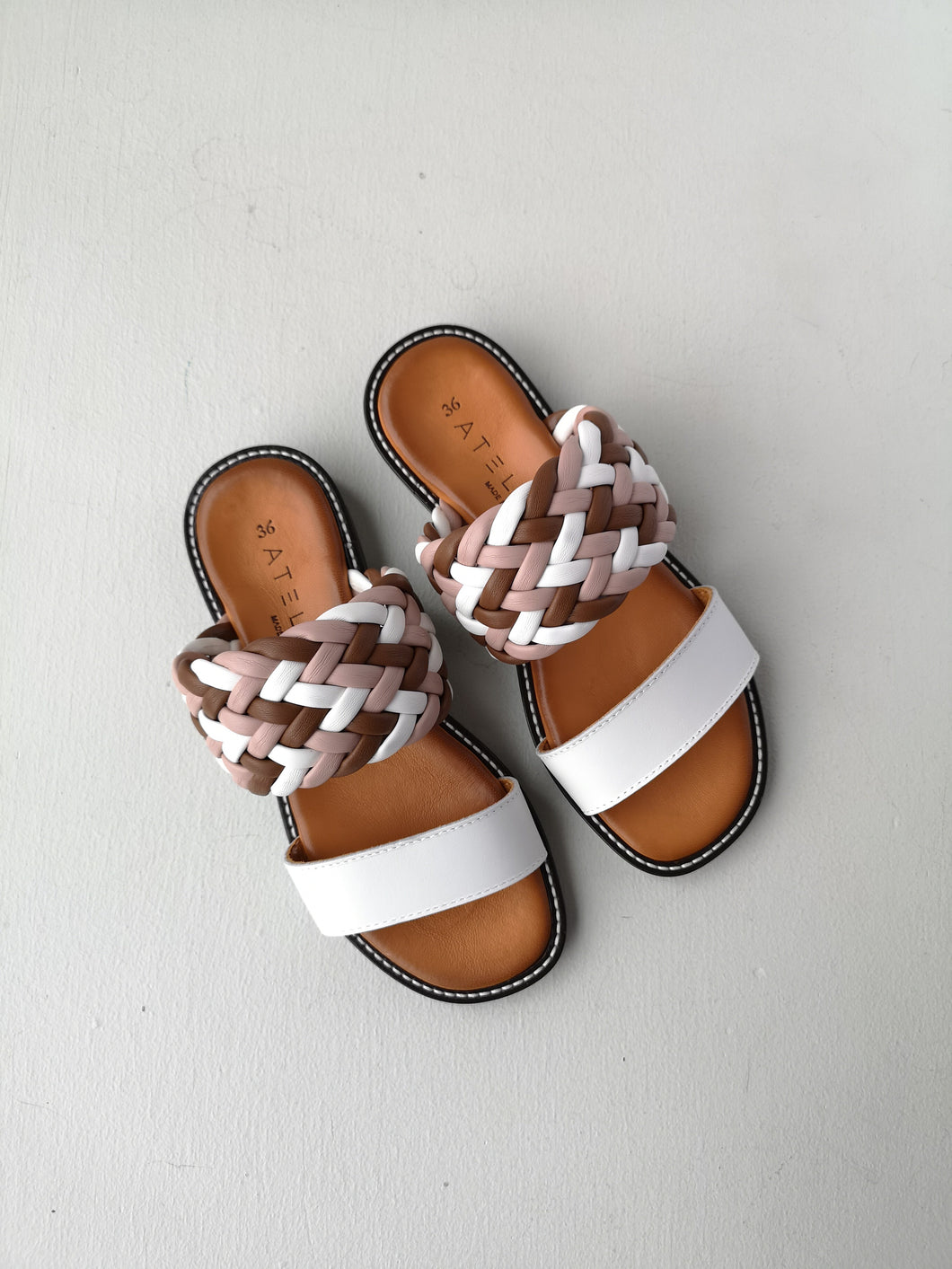 Ateliers Cypress Woven Straps Slide - White