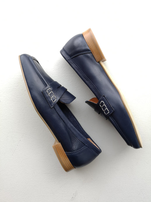 Ateliers Savannah Ballerina Flat - Blue Leather