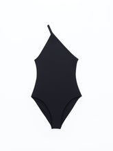 Load image into Gallery viewer, Filippa K Asymmetric Swimsuit - Black - flat front

