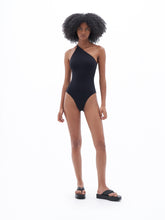 Load image into Gallery viewer, Filippa K Asymmetric Swimsuit - Black - front model
