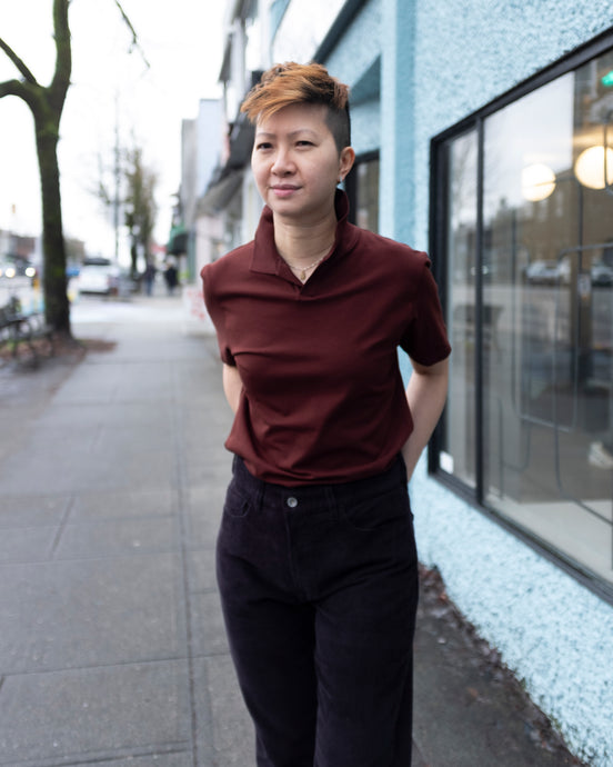 filippa k - Stretch Cotton Polo T-Shirt - Brandy - front