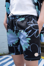 Load image into Gallery viewer, Globe Dreamin&#39; Wild Shirt and Poolshort in Black - detail

