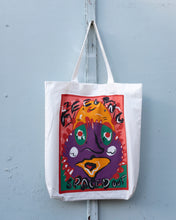 Load image into Gallery viewer, Henrik Vibskov Spaced Out Tote - front. This tote features a woozy funky abstracted face graphic!
