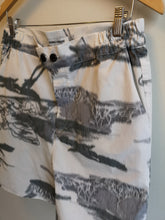 Load image into Gallery viewer, Henrik Vibskov Spyjama Shorts - Black White Ikat - front closeup of side pocket, button waist closure
