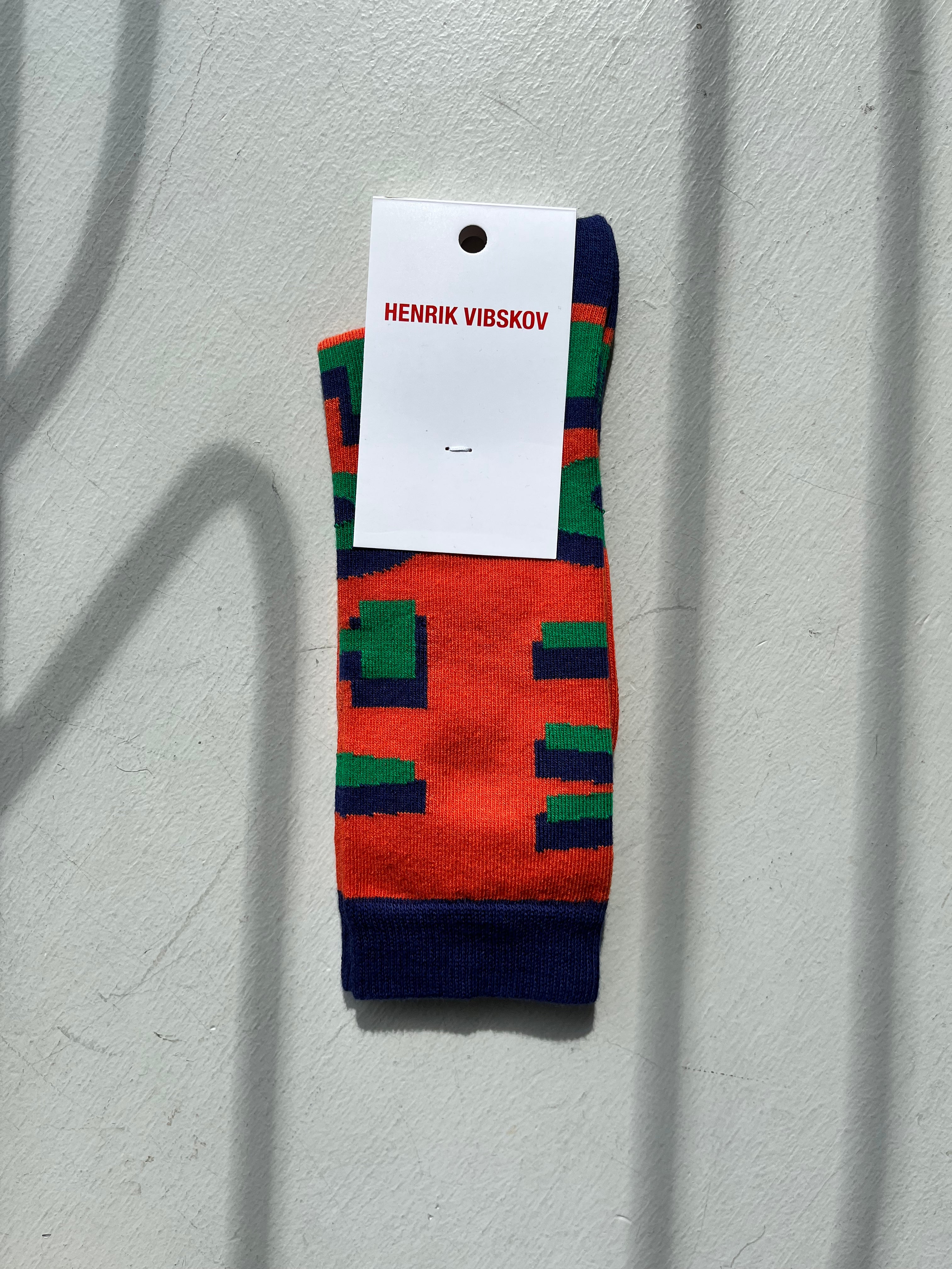 Henrik Viskov Siesta Socks Femme - Mandarin Green Navy