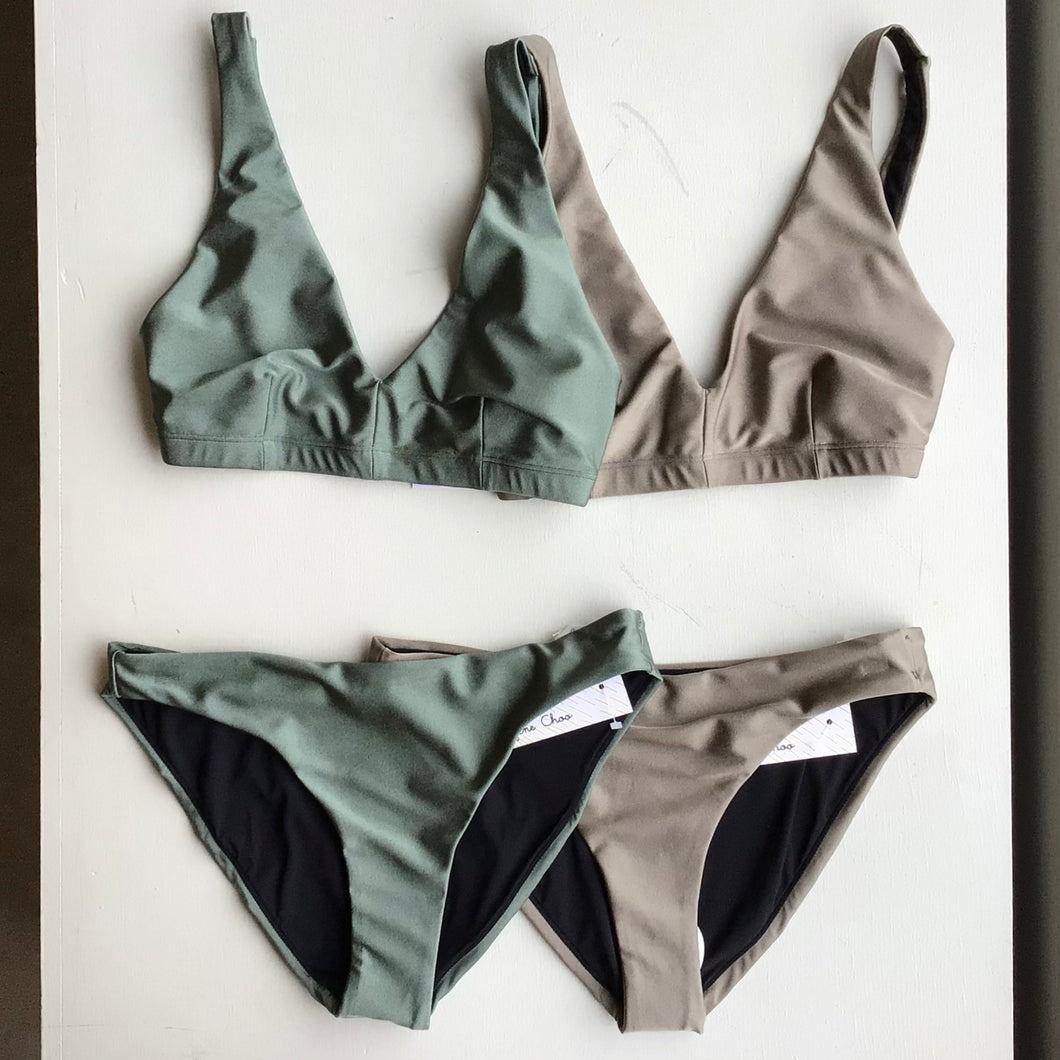 Shimmer Bikini Brief - Sand Beige or Pale Green