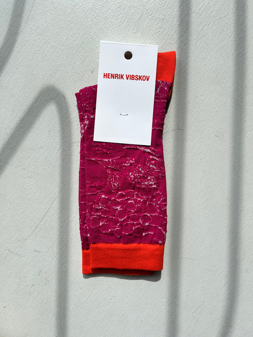 Henrik Vibskov Fruit Outline Socks Femme - Orange Violet Transparent