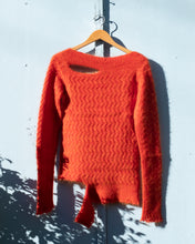 Load image into Gallery viewer, Ka Wa Key Deconstructed Mohair Cable Sweater - flat back
