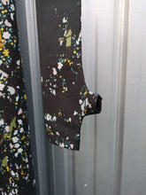 Load image into Gallery viewer, Ka Wa Key - Distressed Print Turtleneck Dress - Black Floral - sleeve detail of thumb hole at cuff
