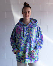 Load image into Gallery viewer, Ka Wa Key - Floral Camo French Terry Hoodie - Neon Forest - front
