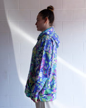 Load image into Gallery viewer, Ka Wa Key - Floral Camo French Terry Hoodie - Neon Forest - side
