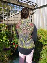 Load image into Gallery viewer, Ka Wa Key - Faded Melange Floral V-neck Sweater - Neon Garden - back
