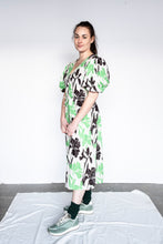 Load image into Gallery viewer, no 6 - Lilah Dress - Cream/Emerald Tulips - side front
