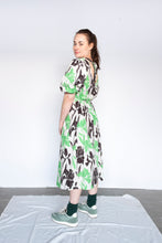Load image into Gallery viewer, no 6 - Lilah Dress - Cream/Emerald Tulips - side back
