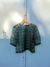 Load image into Gallery viewer, No.6 Maia Top - Olive Plaid Silk - front
