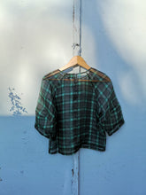 Load image into Gallery viewer, No.6 Maia Top - Olive Plaid Silk - back
