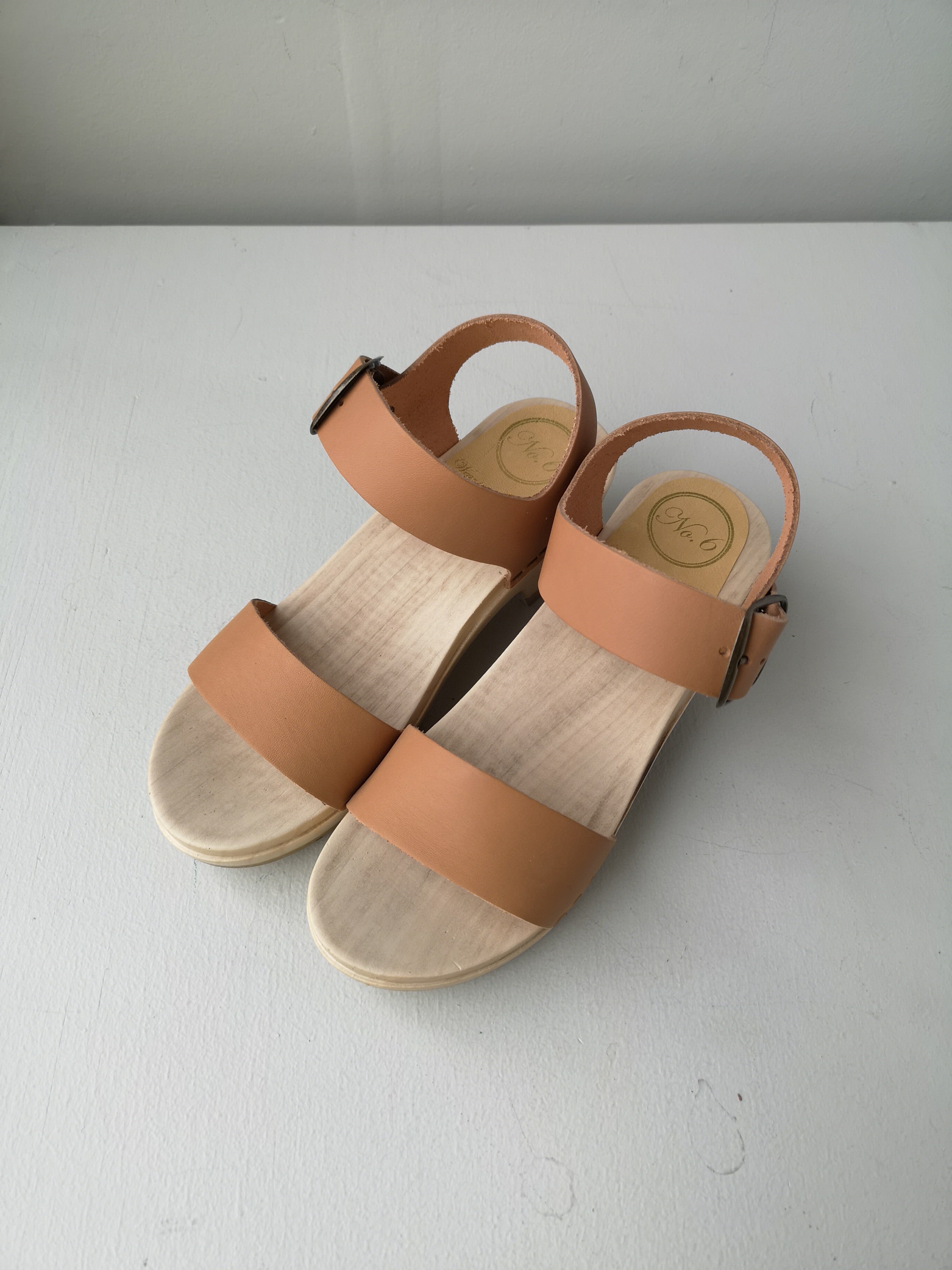 Two Strap Clog on Mid Heel - Desert