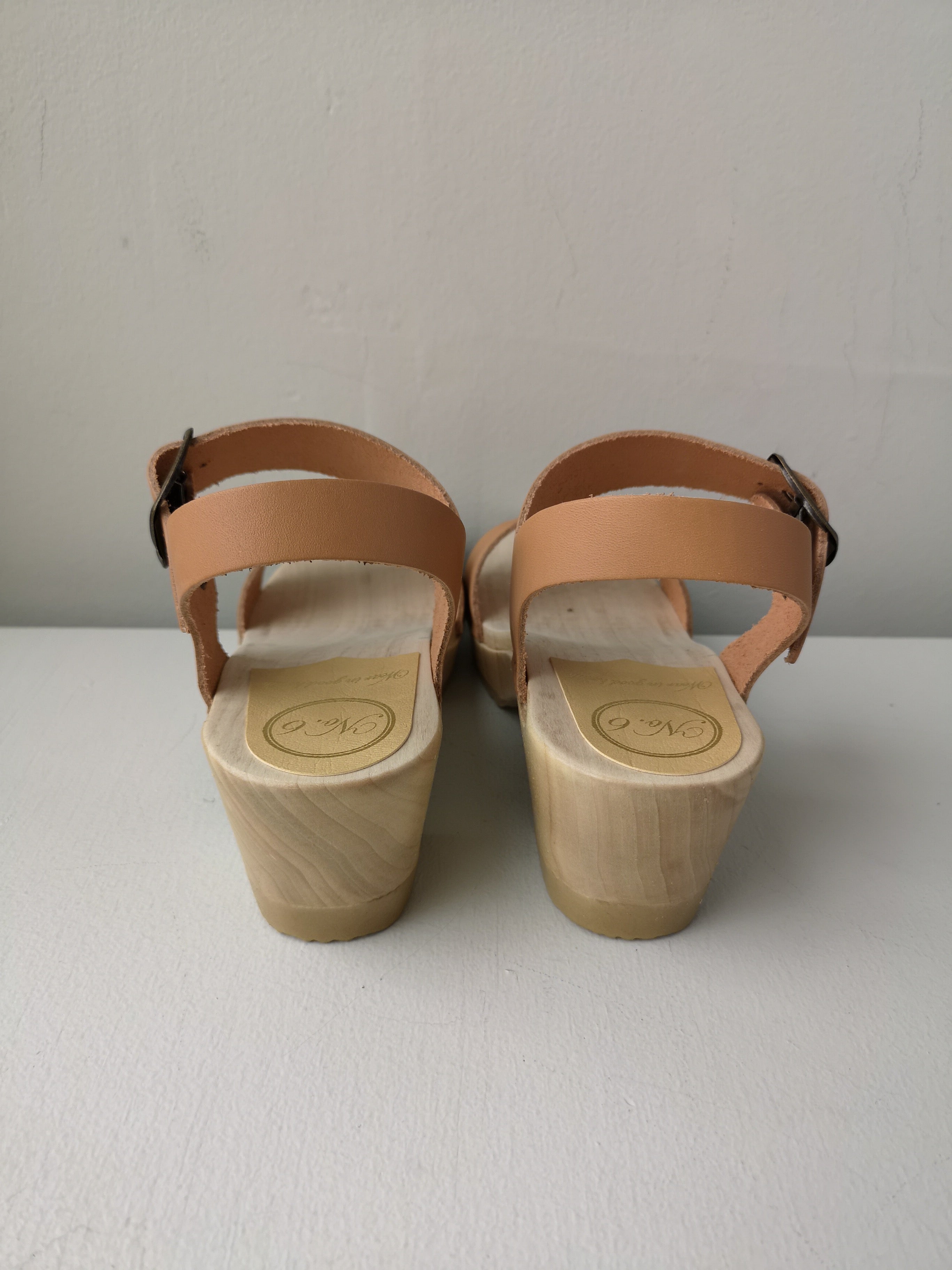 Two Strap Clog on Mid Heel - Desert
