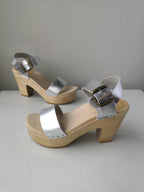No.6 - Two Strap Clog on Platform - Silver