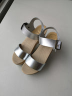 Two Strap Clog on Platform - Silver