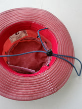 Load image into Gallery viewer, Old Fashioned Standards - Waxed Bucket Hats, in dusty rose - underside showing neck rope tie
