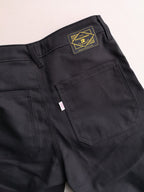 Old Fashioned Standards - Workhorse Trouser - Black - back closeup of pocket, brand label