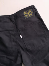 Load image into Gallery viewer, Old Fashioned Standards - Workhorse Trouser - Black - back closeup of pocket, brand label
