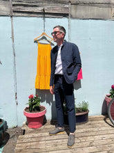 Load image into Gallery viewer, Oliver Spencer - Coram Jacket with Fishtail Trousers in navy seersucker cotton - Men&#39;s Suiting - front
