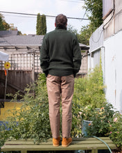Load image into Gallery viewer, oliver spencer kilbridge zip through cardigan styled with minimum wizza casual pant and homecore glenn suede boot - back
