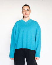 Load image into Gallery viewer, Samsoe Samsoe Amaris V-Neck Sweater - Barrier Reef - front
