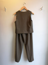Load image into Gallery viewer, Samsoe Samsoe Ramona Vest and Hallie Trousers - Crocodile - back of complete set
