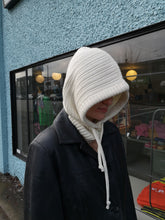 Load image into Gallery viewer, Samsoe Samsoe Rossi Balaclava - Whisper White - front and side view on model
