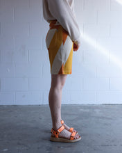 Load image into Gallery viewer, Thinking Mu - Jasmine Shorts - Yellow Slash - side  
