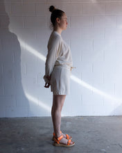 Load image into Gallery viewer, Thinking Mu - Trash Fontana Sweatshirt - Sue Shorts - Ivory - side
