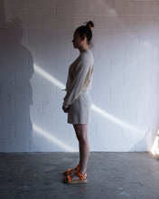 Load image into Gallery viewer, Thinking Mu - Trash Fontana Sweatshirt - Sue Shorts - Ivory - side
