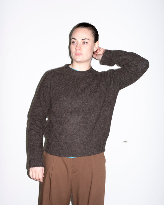 YMC Jets Crew Neck Knit - Brown - front