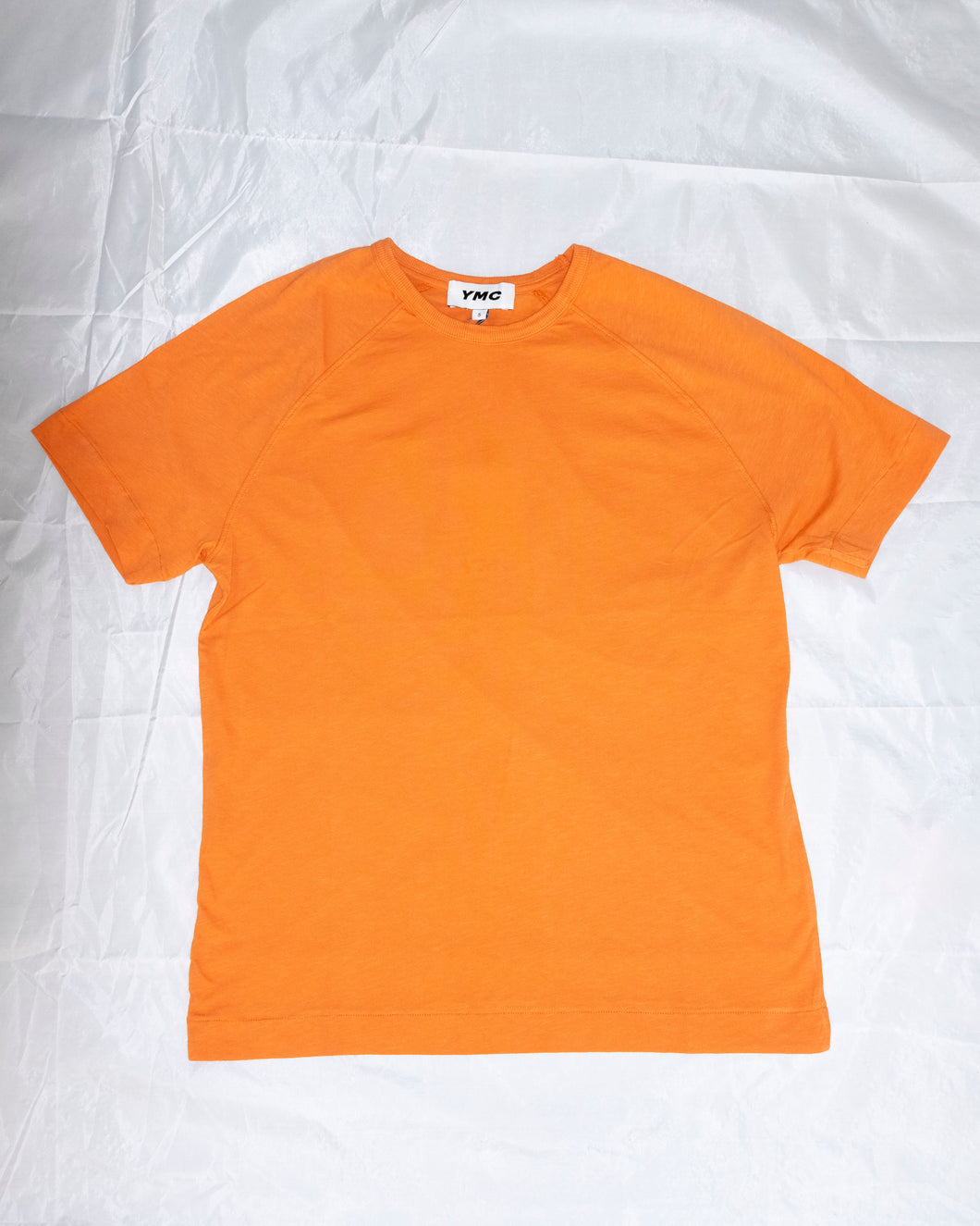 YMC Television Raglan T-Shirt - Orange - flat front